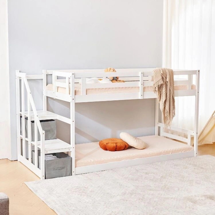 ロフトベッド 階段付き 木製 シングル システムベッド ロフト ベッド ハイタイプ ロフト 木製ベッド　組立簡単