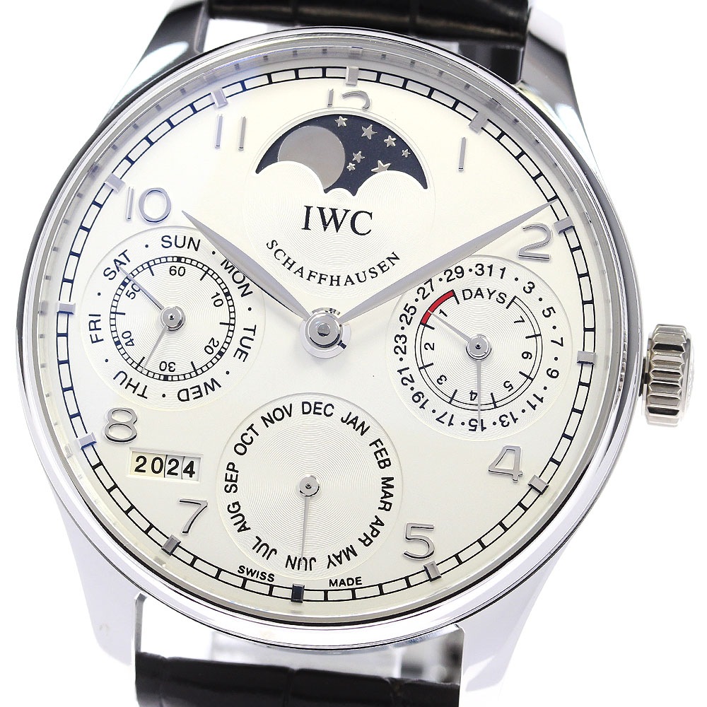 IWC SCHAFFHAUSEN IW502219 ポルトギーゼ パーペチュアル カレンダー リミテッド PT950 自動巻き メンズ 良品 箱保付 メーカーOH済_819275【中古】