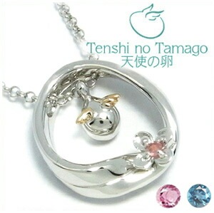 天使の卵 永遠の花 ピンクトルマリン ブルートパーズ シルバー ネックレス ペンダント SV925