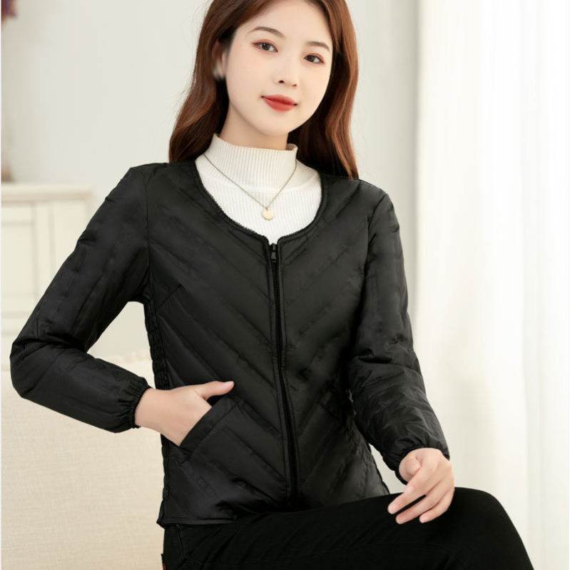 ダウンジャケット レディース 無地 軽量 ライトダウン アウター 上着 秋 冬 服 ショート 暖かい ダウンコート ラウンドネック 薄手 防風 防寒 保温 大きいサイズ カジュアル 通勤 通学 ジャケ