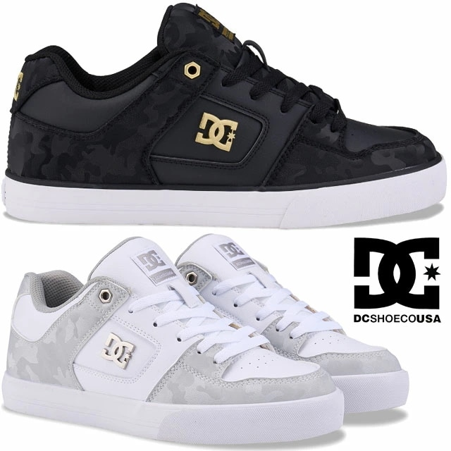ディーシーシューズ メンズ スニーカー ピュア SE SN ローカット カジュアルシューズ スケボー スケート DM254303 BG3 ブラック/ゴールド 黒 WSL ホワイト/シルバー 白 DC
