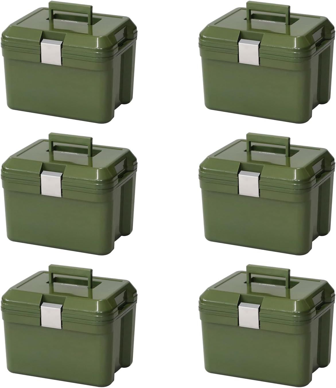 クーラーボックス アイセルステンバックル #13 カーキ 日本製 アウトドア 遠足[本体奥行28.9cm 本体: 高さ27.3cm 本体: 幅36.0cm]６個セット
