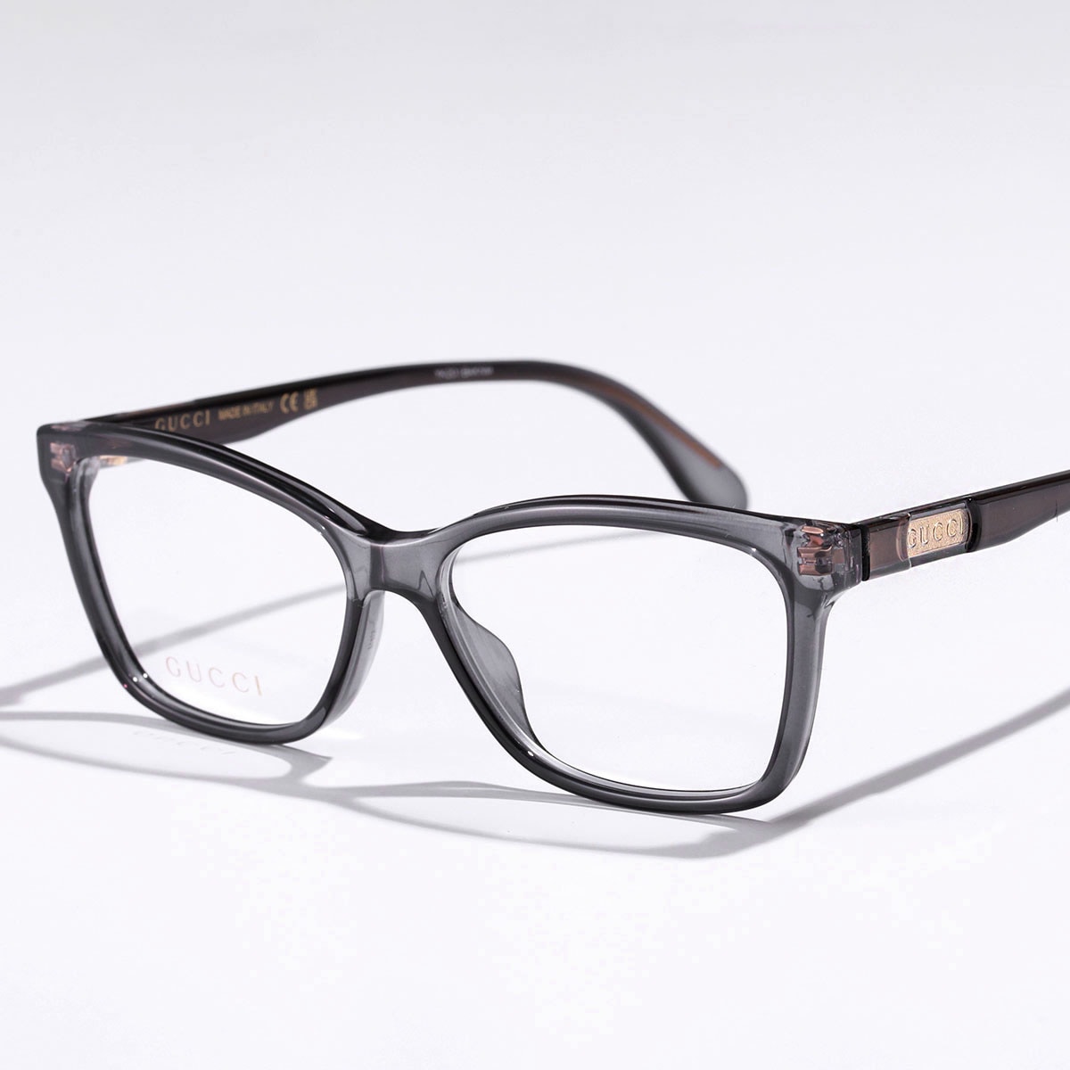 GUCCI グッチ メガネ GG0792O レディース ウェリントン型 クリアフレーム めがね 伊達メガネ ダテ 眼鏡 ロゴ アイウェア 001/GreyGreyTransparent