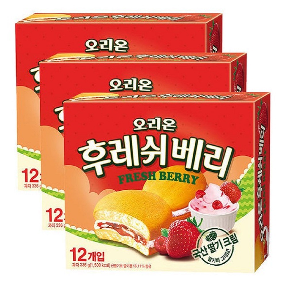 韓国-K MEAL-フレッシュベリー336g 12Px3個 - おやつ ふわふわ 甘い ケーキ デザート イチゴK FOOD渡韓ごっこ