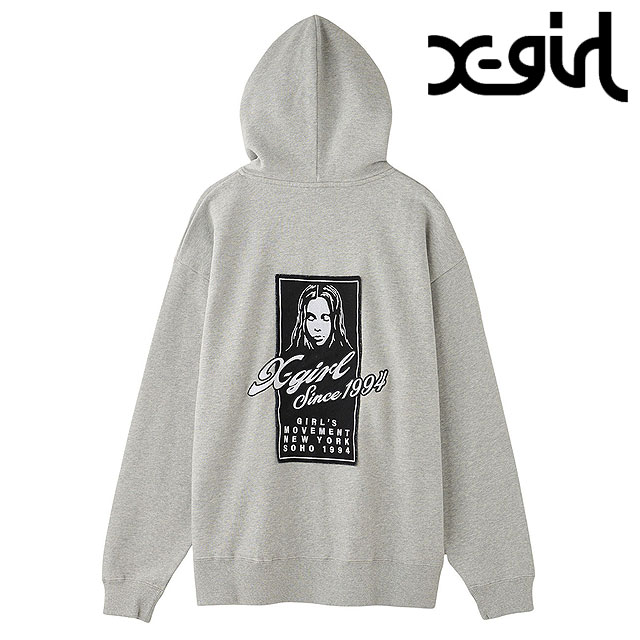 フェイスボックスパッチ ジップアップスウェットフーディー [105253012005] レディース xgirl トップス フルジップ パーカー ASH 正規取扱店