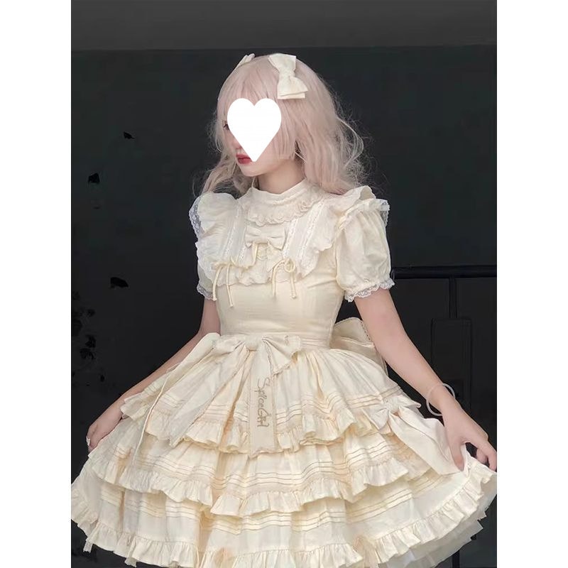 ロリータフラワーウェディングopトレーリングリボンスウィートプリンセスドレスイブニングドレスロリータ