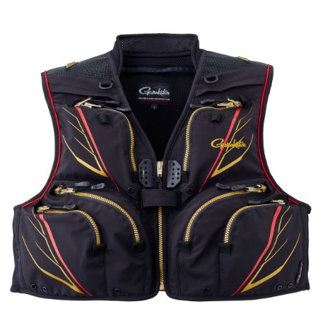 がまかつ フィッシングベスト GM2328 ショートハーフメッシュベスト ブラック 3L