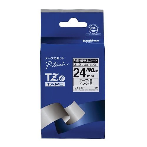 （まとめ買い）ピータッチテープ24mm白/黒 TZE-S251 00009897 [x3]