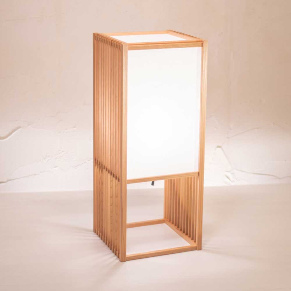 和風スタンドライト　調（M） shirabe　行灯　高さ60cm　杉材と強化和紙の照明器具　LED電球対応　日本製インテリアライト　和の優しい灯りフロアスタンド・ランプ