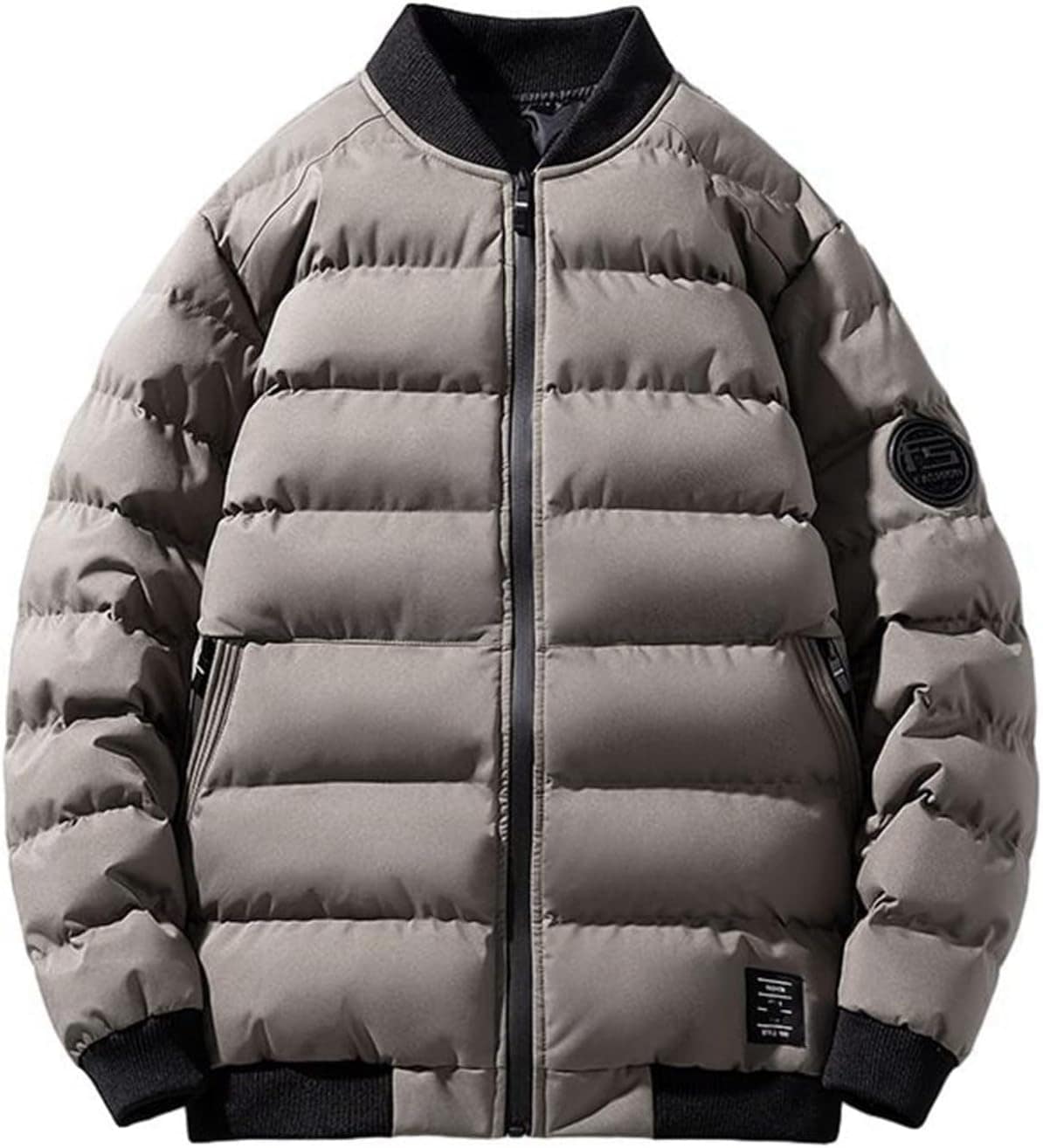 秋冬 メンズ 中綿ジャケット ダウンコットン 無地 シンプル 厚手 防寒着 立ち襟 スタジャン 保温 防寒 ショート丈 アウター 綿入りジャンパー アウトドア カジュアル スリム 日常 通勤 通学