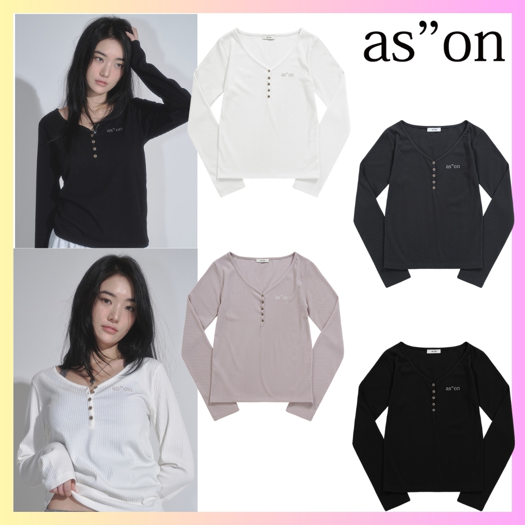 WISH RIBBED BUTTON TEE 4カラー + FREE OMAKE Tシャツ 韓国ファッション 春夏トップス ロゴTシャツ ガーリーコーデ Y2Kファッション カジュアルコーデ 4,588円