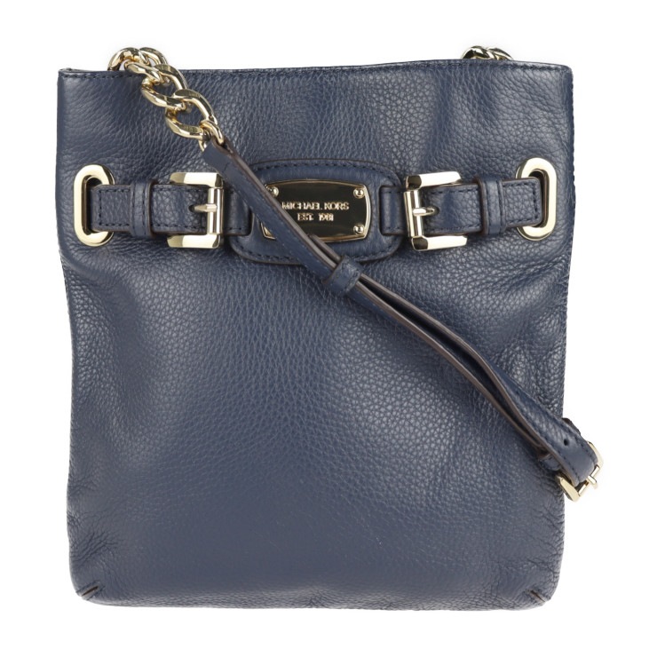 超美品 Michael Kors マイケルコース クロスボディバッグ ショルダーバッグ 35F2GHMC3L レザー ネイビー ゴールド金具 ポシェット【本物保証】 14,504円