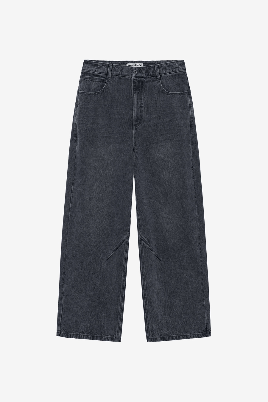 【INSILENCE】 CHAIN TWILL BALLON FIT DENIM PANTS : WASHED BLACK