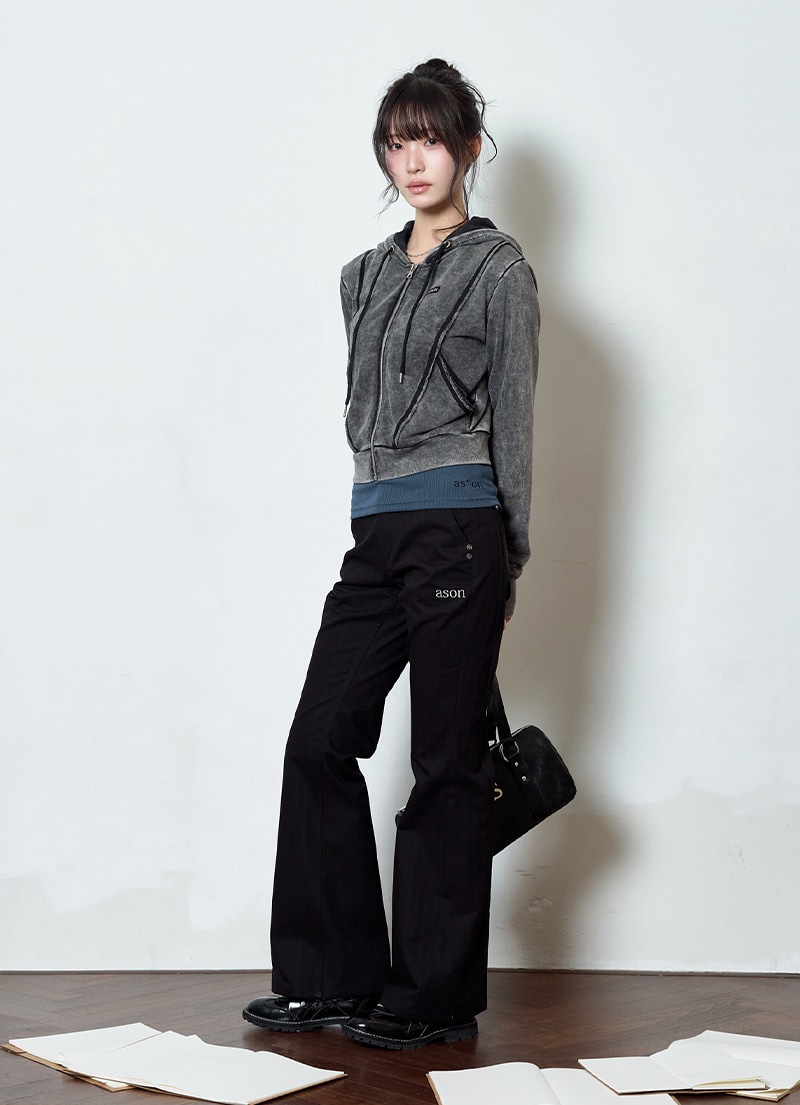 【AS"ON】 TINA TWILL PANTS / BLACK 正規品