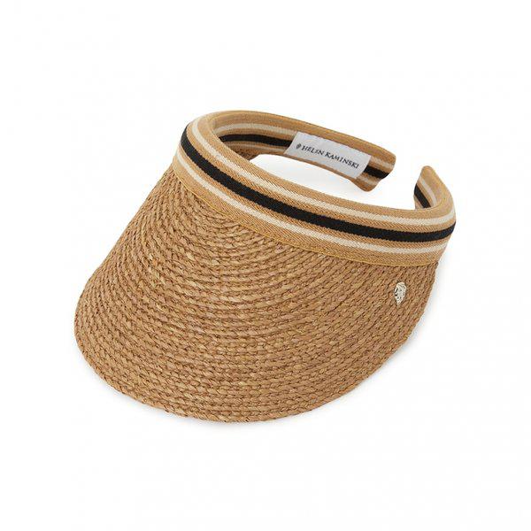 [釜山店] ビアンカ 10 ストライプ 女性用バイザー HAT52490 NOUGAT BLACK