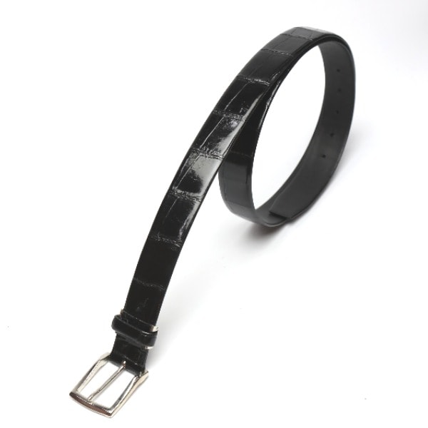 ステッチ クロコダイル ピンタイプ ブラック