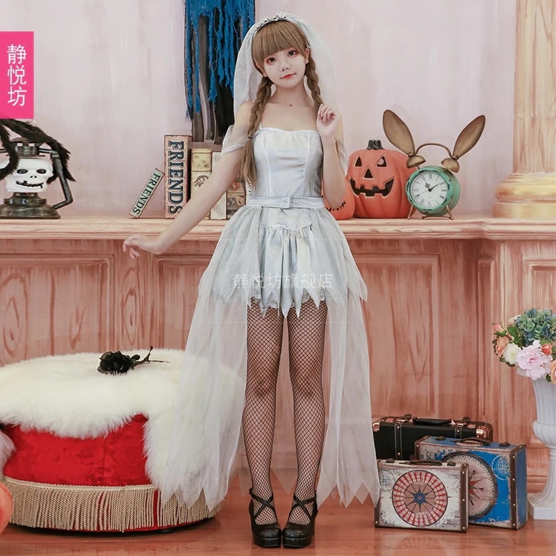 ハロウィンコスチューム ゴースト花嫁 ゾンビ 吸血鬼 魔女コスチューム 大人用 ホラー ゾンビコスチューム ロールプレイ