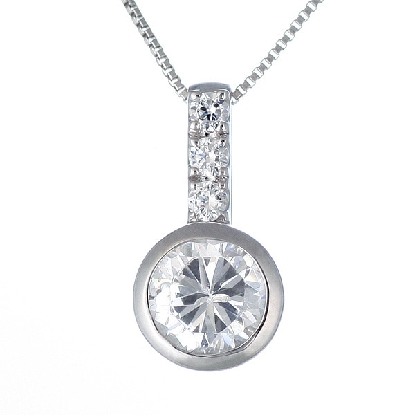 ダイヤモンド ネックレス プラチナ ダイヤモンドネックレス 1カラット ソリティア 一粒 大粒 鑑別書付 楽ギフ_包装