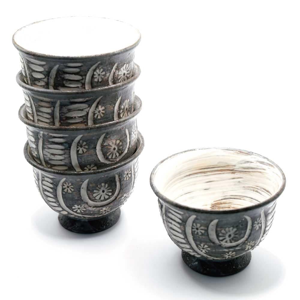 岡田園 茶道具 汲出茶碗 俵手 5客セット