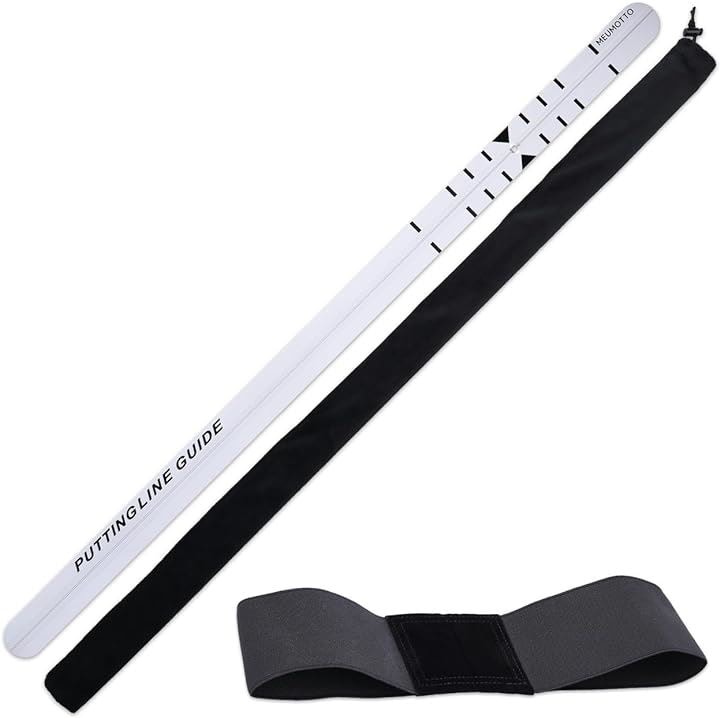パターレールプロ推奨パタートレーナー パッティングラインガイド フォーム改善 トレーニング パッティング練習器具 ゴルフ練習器具 専用収納袋付き( シルバー, フリーサイズ)