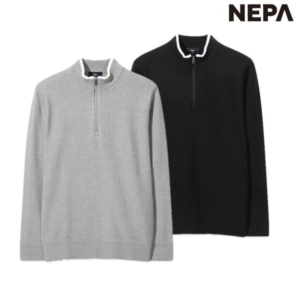 男性秋冬カジュアルハーフジップセーターTシャツ7L75901