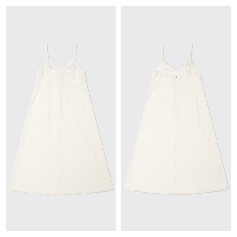 【LOW CLASSIC】 SILK CORSET DRESS : CREAM