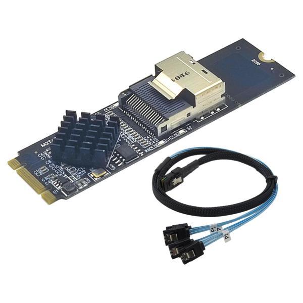 M.2 to Mini SAS 36 ピン SFF-8087 3.0 拡張カード低遅延 PCB