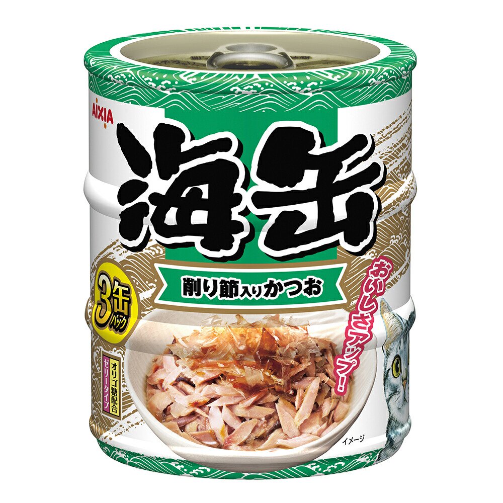 アイシア　削り節入りかつお　１８０ｇ（６０ｇX３）X２４　猫　キャットフード　ウェット　ＣＲＣ35―20―05―25―40