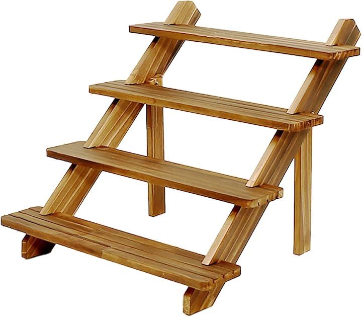 ジュエリー ディスプレイ ひな壇 スタンド 展示 ラック 簡単 ナチュラル 収納( ダークブラウン/4段)