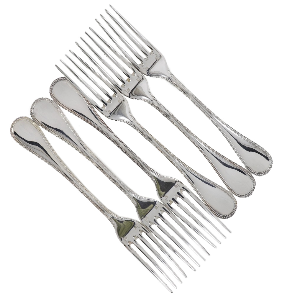 パール テーブルフォーク 20cm 6本セット シルバー製(シルバーコーティング) カトラリー シルバー _ 中古品