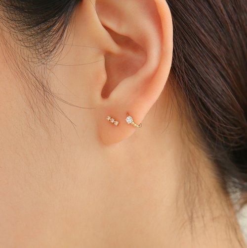 LUNNE 14k ミニボールキュービックワンタッチピアス 14k ゴールド #ER09