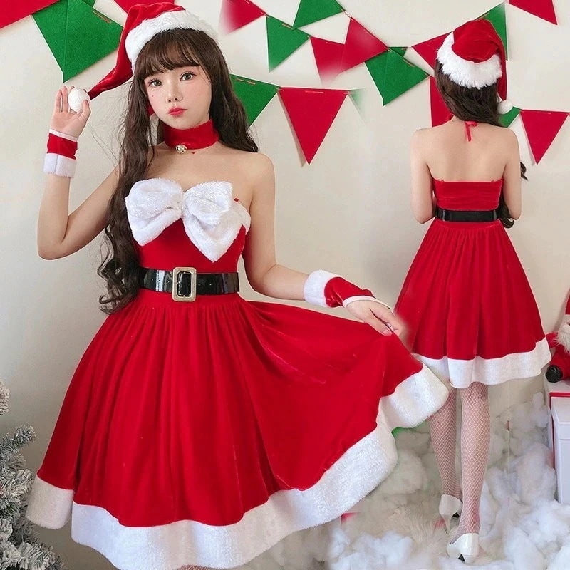 のサンタクロースの赤いセクシーな蝶の胸のワンピース超おすすめ 25大人気短納期