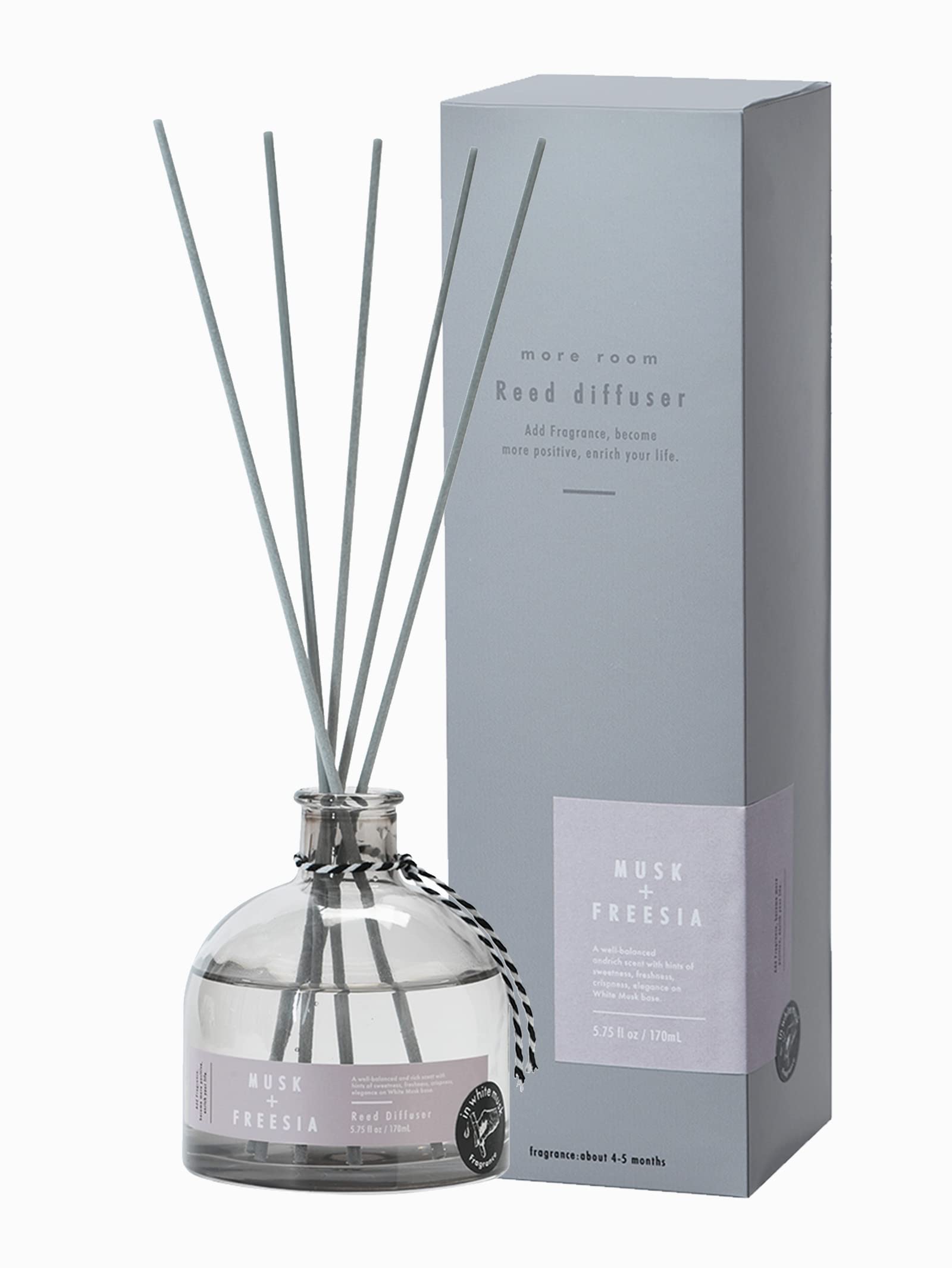 moreroom(モアルーム) ルームフレグランス リードディフューザー ムスク フリージアの香り 170ml 芳香剤 部屋用 MRM-17-1