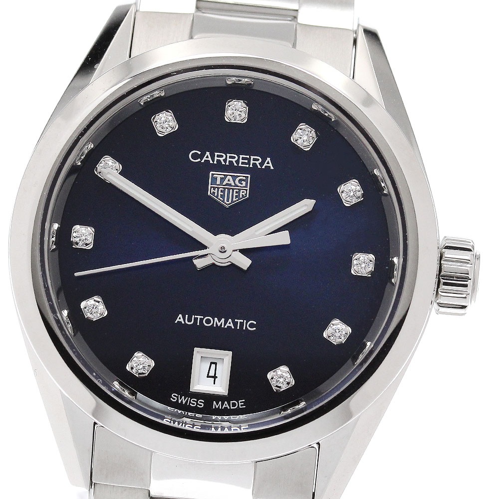 タグホイヤー TAG HEUER WBN2413.BA0621 カレラ キャリバー9 11P 自動巻き レディース 美品 箱・保証書付き_958038【中古】