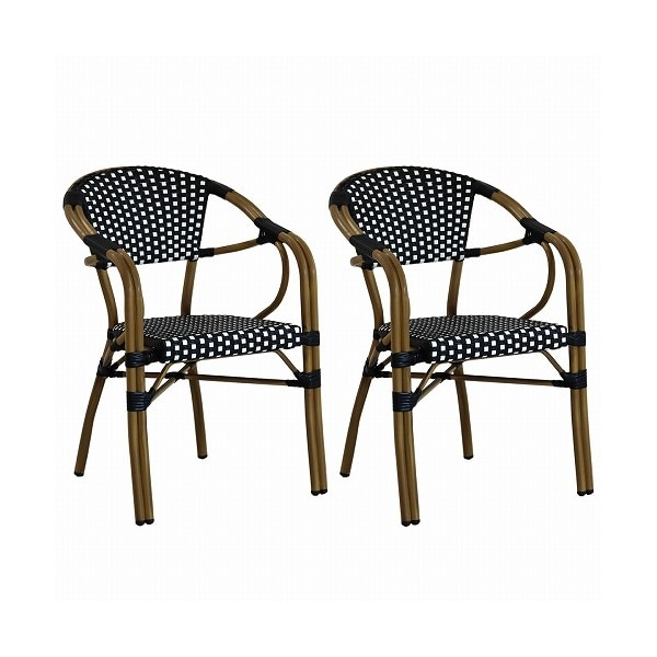 住まいスタイル PLS-CH-2P-BLK ガーデンチェア プレジール 2脚セット ブラック メーカー直送 31,649円