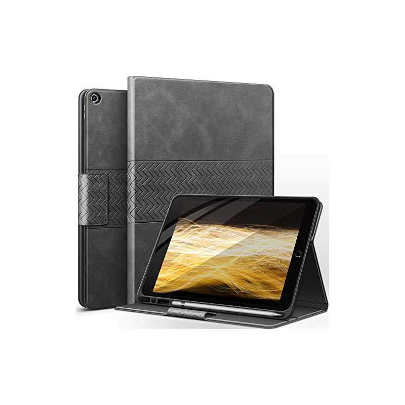 auaua iPad 9/8/7世代 ケース ペン収納 iPad 10.2 ケース(2021/2020/2019) 兼用 PUレザー 手帳型 ひび割れ防止 耐衝撃 オートスリープ＆スタンド機能付き 全 5,233円