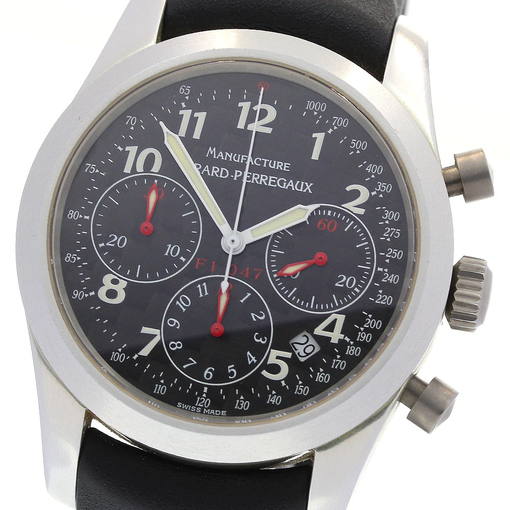 ジラール・ペルゴ GIRARD PERREGAUX 4955 フェラーリ クロノグラフ デイト 自動巻き メンズ 美品 保証書付き_836023【中古】