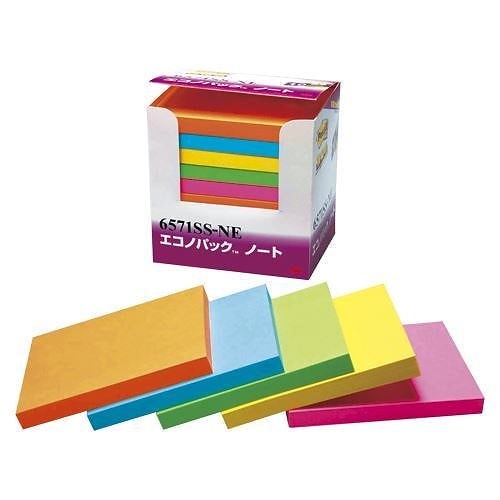 （まとめ買い）エコノパックTM 強粘着ノート 5色混色 6571SS-NE 00014956 [x3]