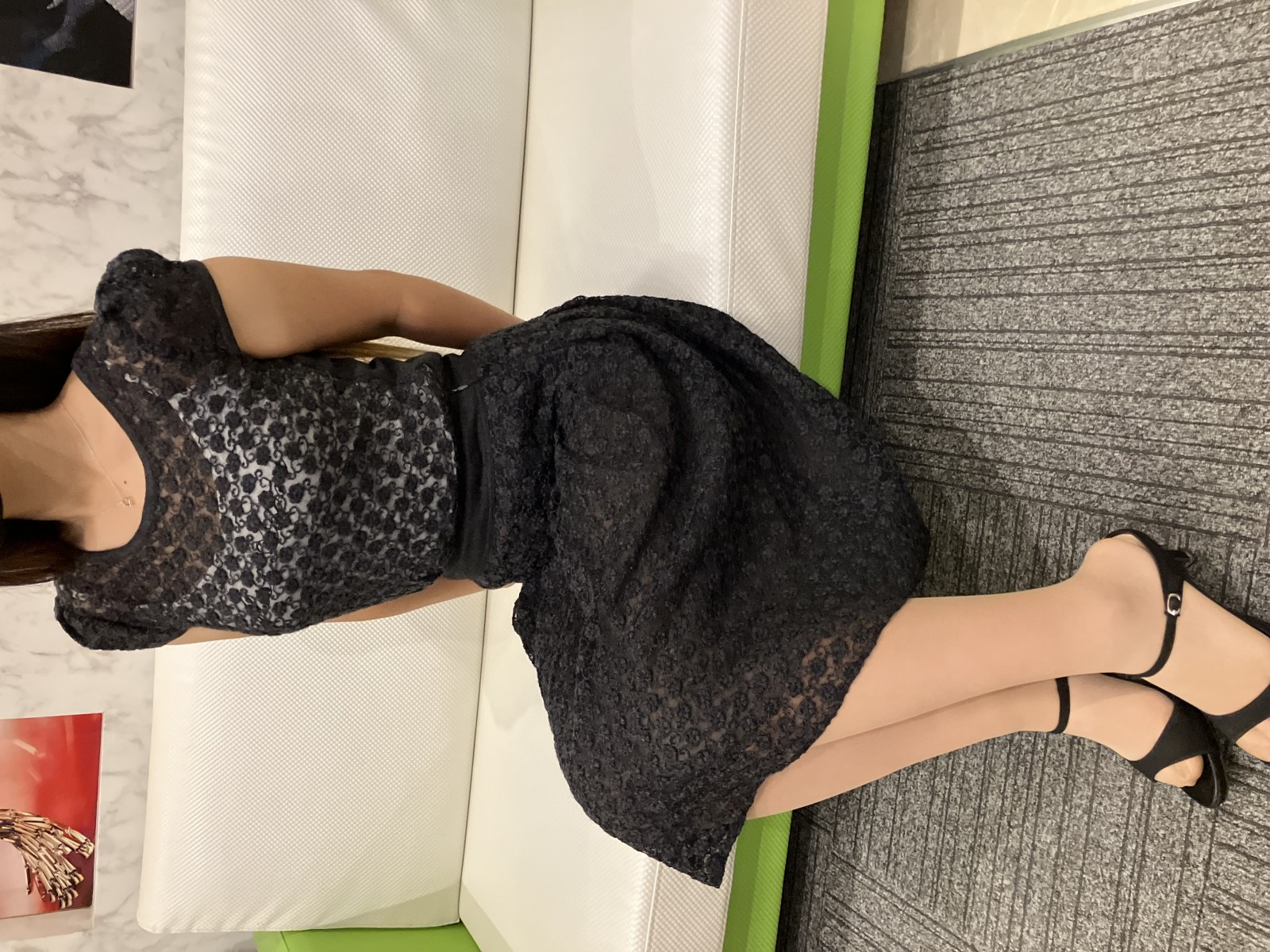 ルネ セットアップ シースルー 透け感 ブラック系 サイズ34（試着モデル画像あり）