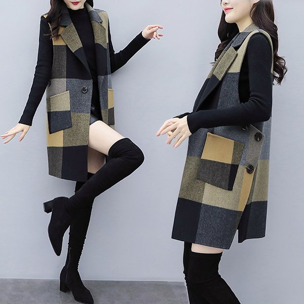 コート レディース 40代 秋冬 トップス アウター ベスト モッズコート ロングコート チェック柄 4,641円