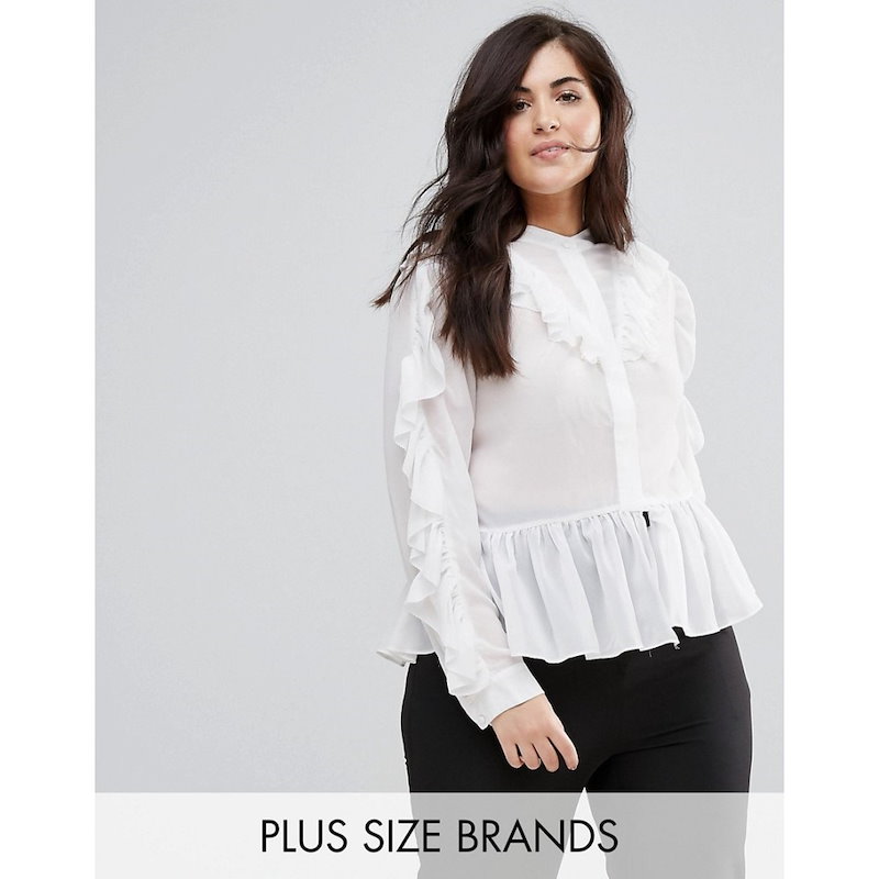 トゥルーリーユー レディース トップス ブラウス・シャツ【Truly You Ruffle Detail Blouse】White トゥルーリーユー レディース トップス ブラウス・シャツ【Truly You Ruffle Detail Blouse】White