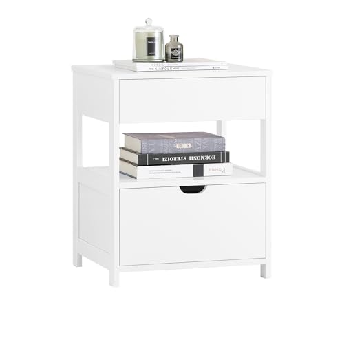 ナイトテーブル ベッド横 ベッドサイドテーブル おしゃれ サイドテーブル 引き出し付き 幅45×奥行き38×高さ55cm 北欧 電話台 サイドチェスト ベッドテーブル ベッドサイド 収納（FRG258