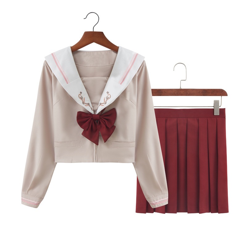 初恋jk制服服刺繍ソフト妹セーラー服女子日韓学生制服クラス服セットステージ