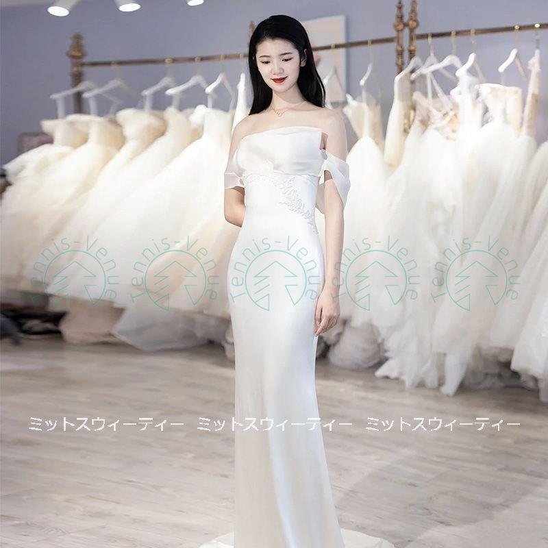ウェディングドレス 結婚式 スレンダーラインドレス ウエディングドレス 二次会 花嫁 パーティードレ