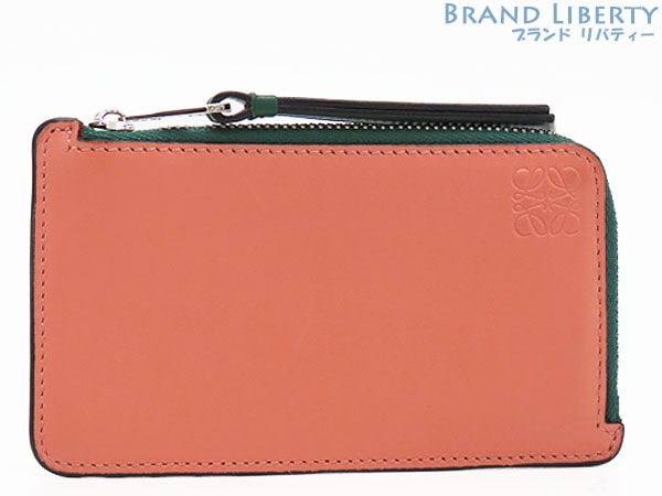 美品ロエベアナグラムコインカードホルダーL字ファスナーマルチカラーパスケースコンパクト財布C643Z40X05