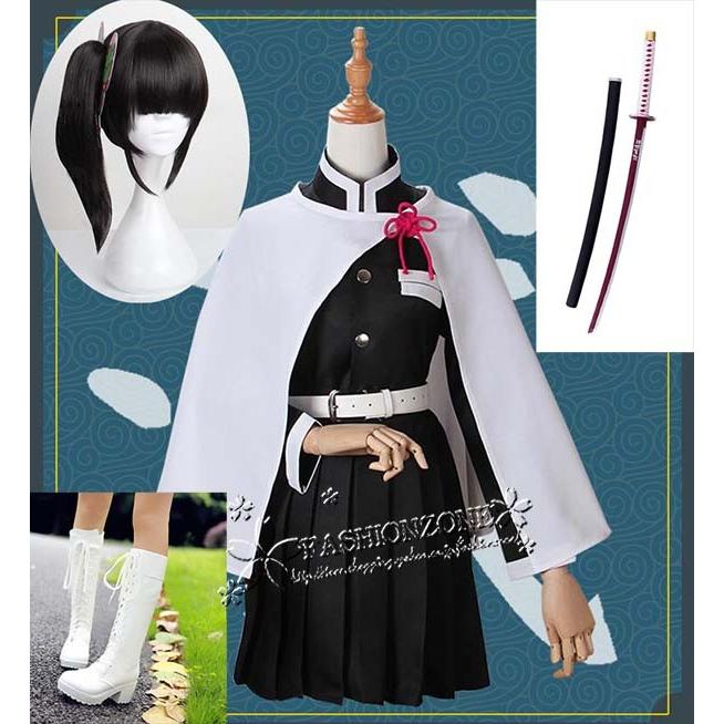 【品質良い 大好評中】大人気N0.1 栗花落カナヲ コスプレ衣装 ウィッグ靴 道具 武器 刀 cosハロウィン仮装変装男女兼用 アニメ ゲーム コスチューム パーティーグッズ