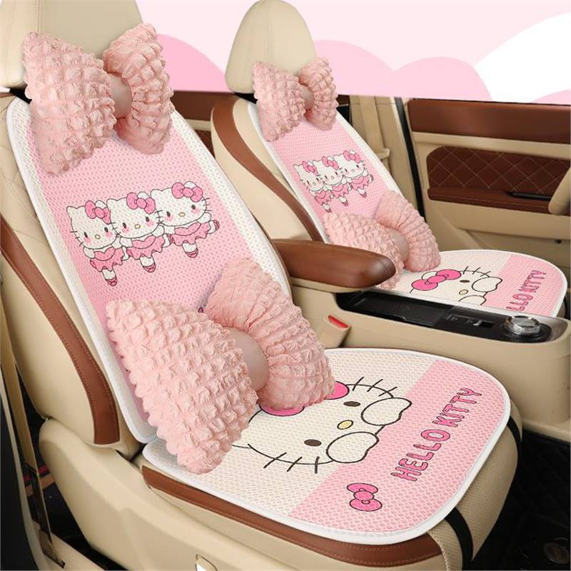 ハローキティ カーシートクッション 夏用カーシートカバー 四季対応 ユニバーサルカーシートクッション シートカバー