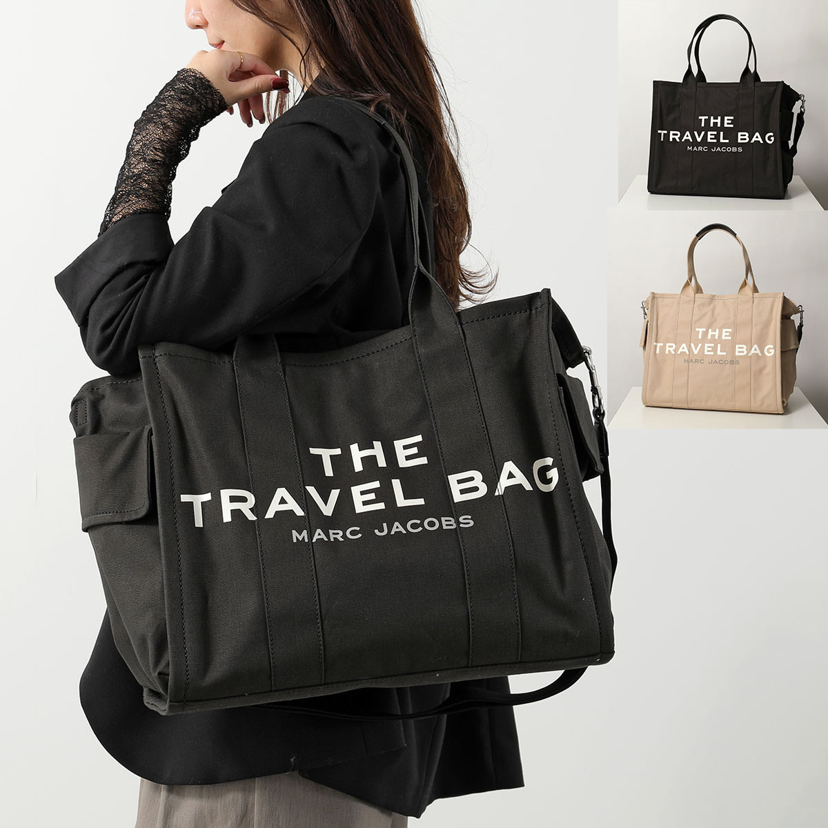 MARC JACOBS マークジェイコブス トートバッグ 2P5HTT021H03 レディース コットン トラベルバッグ ショルダーバッグ ロゴ 鞄 カラー2色