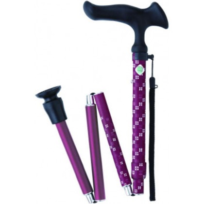 フジホーム ステッキ 杖 かるがもE 折畳S 市松 茜 WB3794