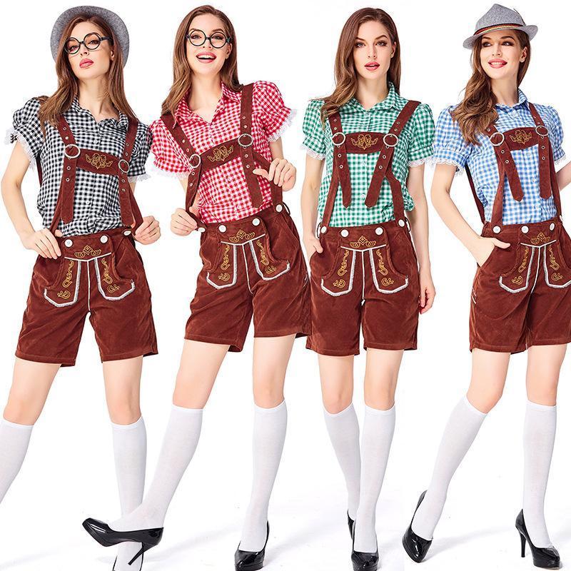 [最安値保証)]今買いたいが特壳ハロウィン衣装 ミュンヘンビール祭り服装 レディース オクトーバーフェスト ドイツ 女性セット トップス ズボン ステージ衣装 仮装 パーティー